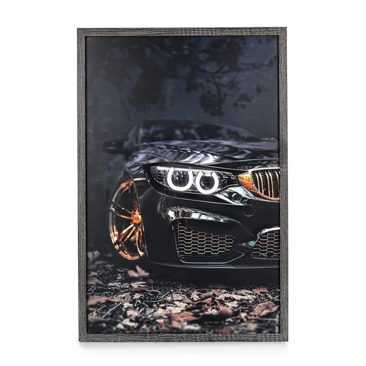 S & A LED Light Up Sports Car Canvas Wall Art - 60x90 cm