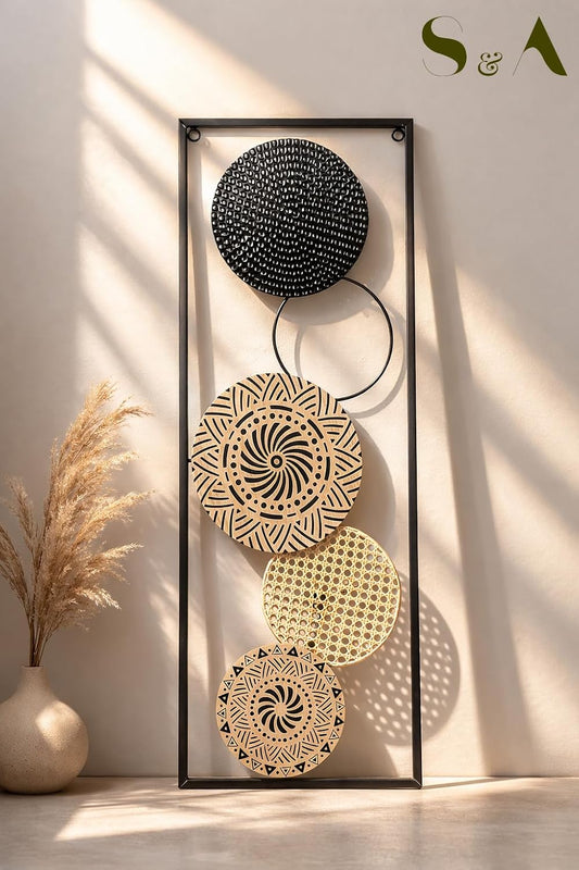 S & A Modern Mandala Metal Wall Art - 80 cm