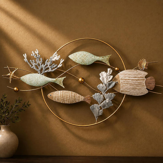 S & A Underwater Ocean Life Metal Wall Art - 78 cm