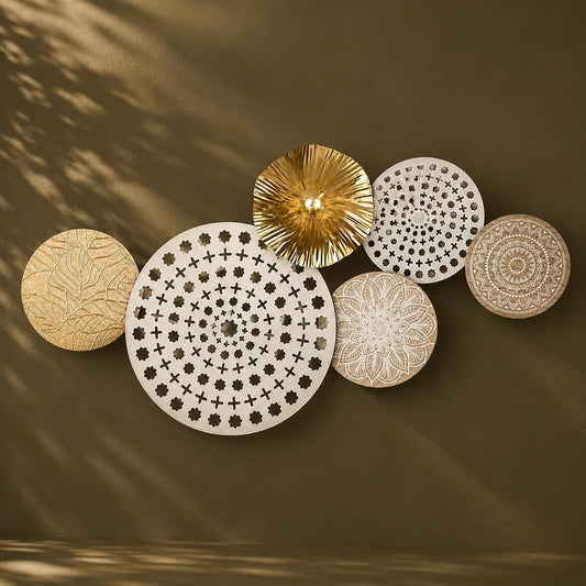 S & A Floral Mandala Metal Wall Art - 65 cm