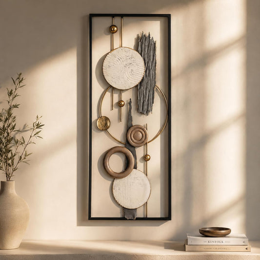 S & A Modern Abstract Metal Wall Art - 25 inch vertical frame