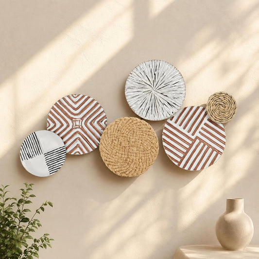 S & A Modern Geometric Circles Metal Wall Art - 66 cm