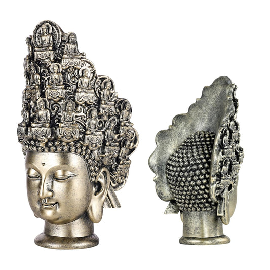 S & A Meditating Buddha Head Statue - 30 cm